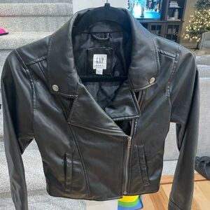 GAP Girl’s Sleek Black Leather Jacket